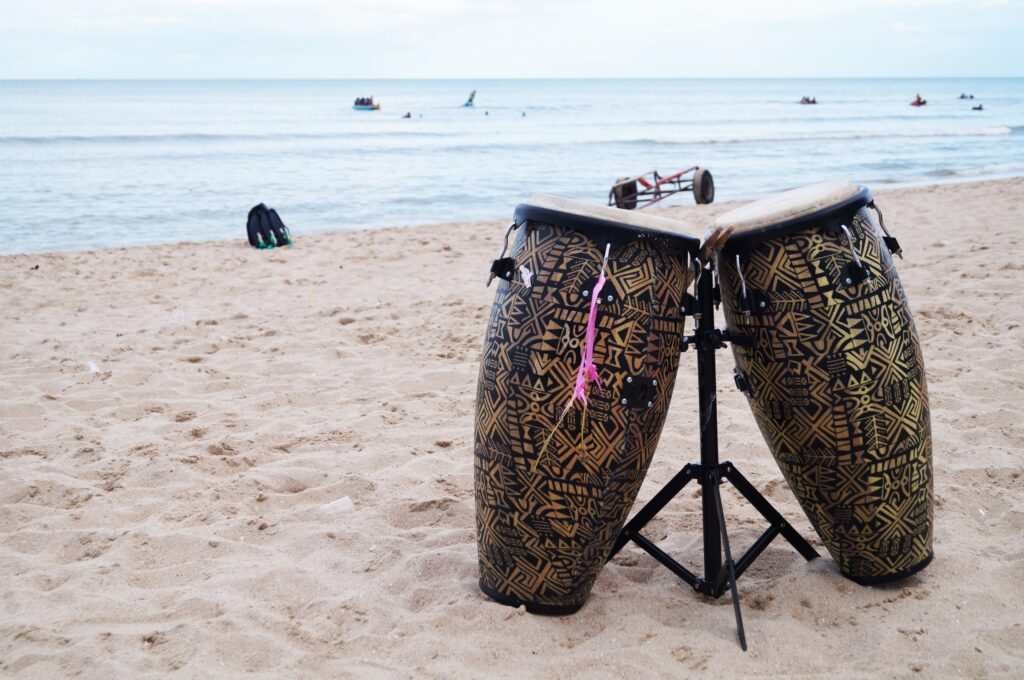 drums on the beach